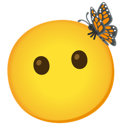 face without mouth and butterfly