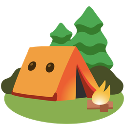 face without mouth and camping