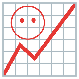 face without mouth and chart increasing