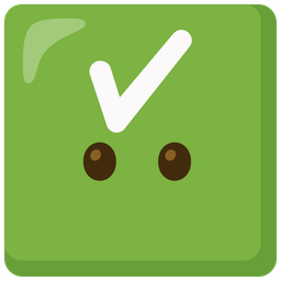 face without mouth and check mark button