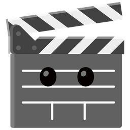 face without mouth and clapper board