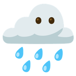 face without mouth and cloud with rain