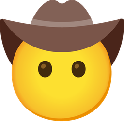 face without mouth and cowboy hat face