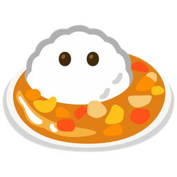 face without mouth and curry rice