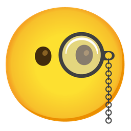 face without mouth and face with monocle