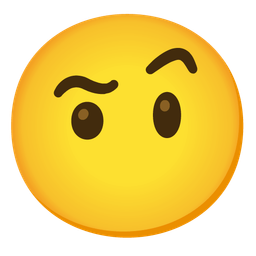 face without mouth and face with raised eyebrow