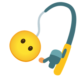 face without mouth and fishing pole