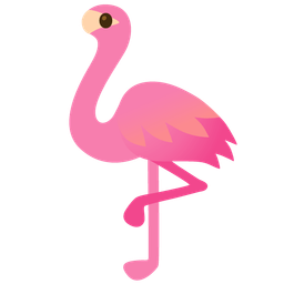 face without mouth and flamingo