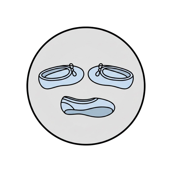 Face without mouth and Flat shoe