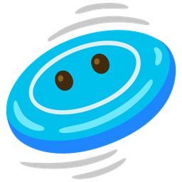 face without mouth and flying disc