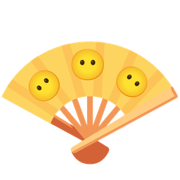 face without mouth and folding hand fan