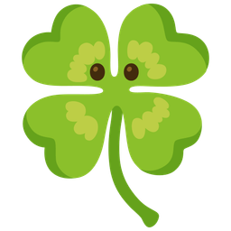 face without mouth and four leaf clover