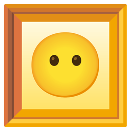 face without mouth and framed picture