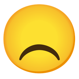 face without mouth and frowning face