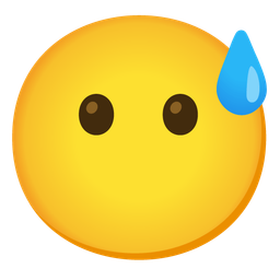 Face without mouth and Grinning face with sweat