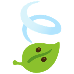 face without mouth and leaf fluttering in wind