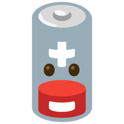 face without mouth and low battery