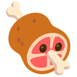 face without mouth and meat on bone