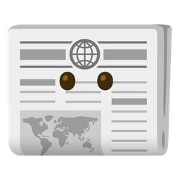 face without mouth and newspaper