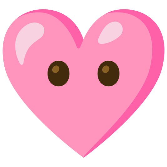 Face without mouth and Pink heart