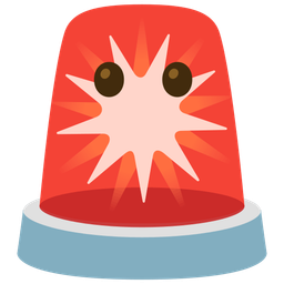 face without mouth and police car light