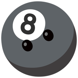 face without mouth and pool 8 ball