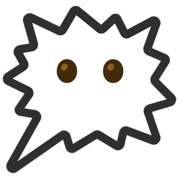 face without mouth and right anger bubble