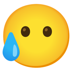 face without mouth and sad but relieved face