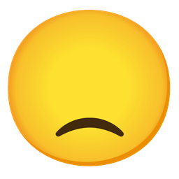 face without mouth and slightly frowning face