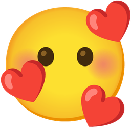 Face without mouth and Smiling face with hearts