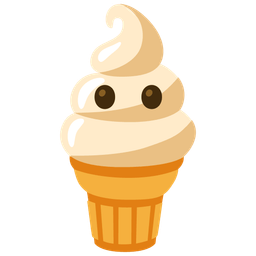 face without mouth and soft ice cream