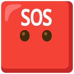 face without mouth and SOS button