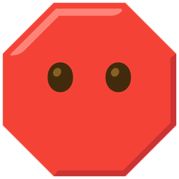 face without mouth and stop sign