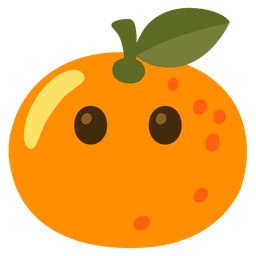 face without mouth and tangerine