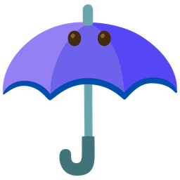 face without mouth and umbrella