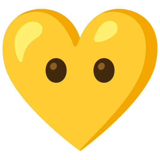 Face without mouth and Yellow heart