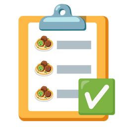 falafel and check mark button