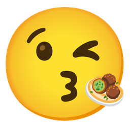 Falafel and Face blowing a kiss