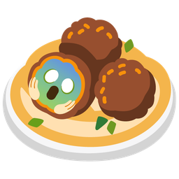 falafel and face screaming in fear