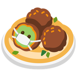 falafel and face with medical mask