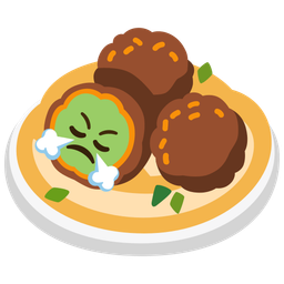 falafel and face with steam from nose