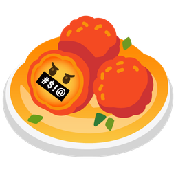 falafel and face with symbols on mouth