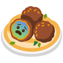 falafel and fearful face