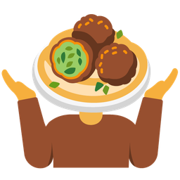 falafel and person shrugging