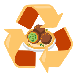falafel and recycling symbol
