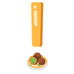 falafel and red exclamation mark