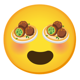 Falafel and Smiling face with heart-eyes
