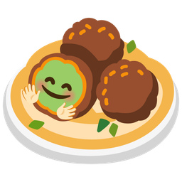 Falafel and Smiling face with open hands