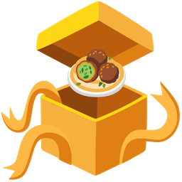 falafel and wrapped gift