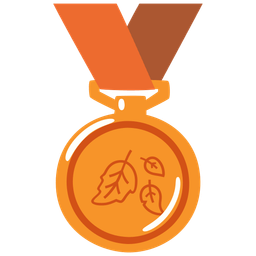 fallen leaf and 3rd place medal